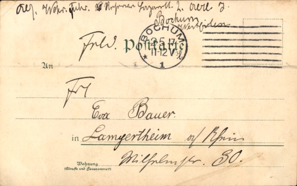 Chromo-Litho Bochum in the Ruhr area, Christ Church, District Office, Oberrealschule