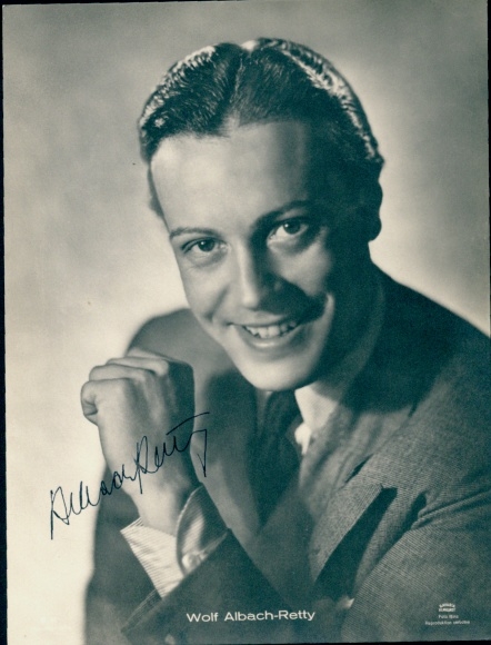 Photo actor Wolf Albach-Retty, portrait, autograph