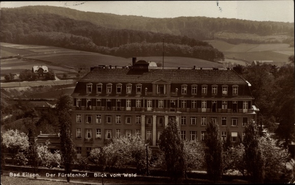Postcard Bad Eilsen Lower Saxony, Der Fürstenhof, view from the forest