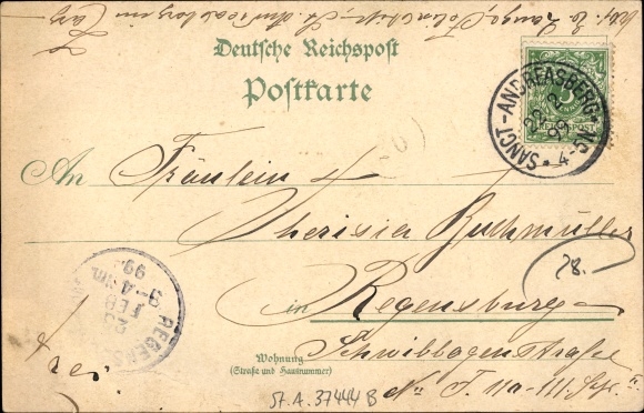Chromo-Litho St. Andreasberg Braunlage in the Harz Mountains, Felixstift, tame hind Mieke