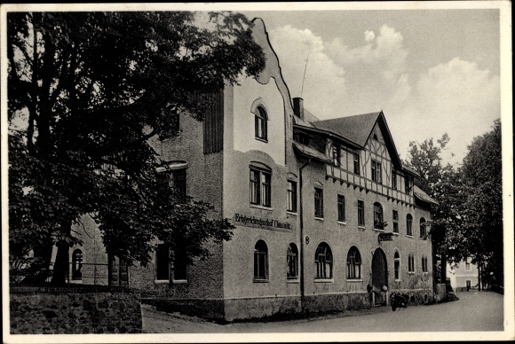 Postcard Clausnitz Rechenberg bee mill in the Ore Mountains, inn Erbgericht