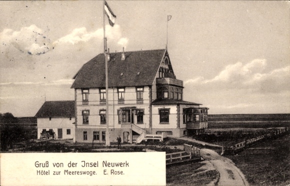 Postcard Insel Neuwerk, Hotel zur Meereswoge