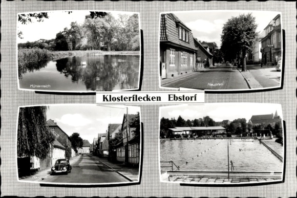 Ak Ebstorf in der Lüneburger Heide, Mühlenteich, Hauptstraße, Schwimmbad