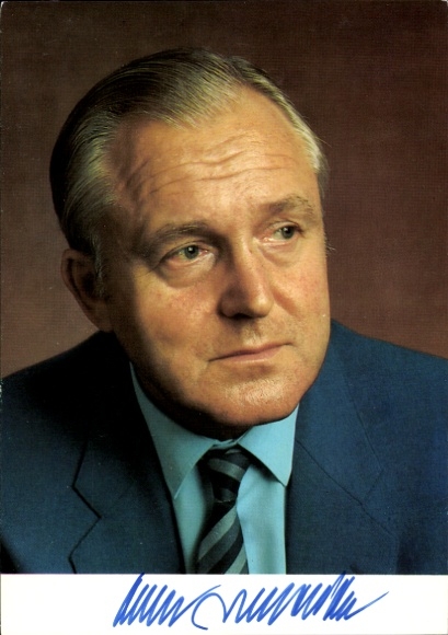 PC politician Oscar Schneider, portrait, autograph