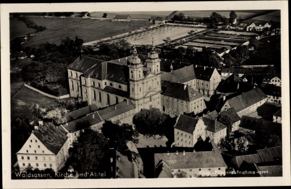 PC Waldsassen in der Oberpfalz, church and abbey, aerial photo