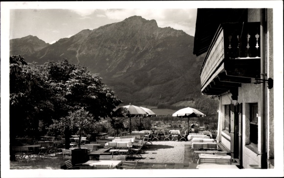Postcard Bayerisch Gmain Upper Bavaria, terraces Cafe Dreher am Hessing