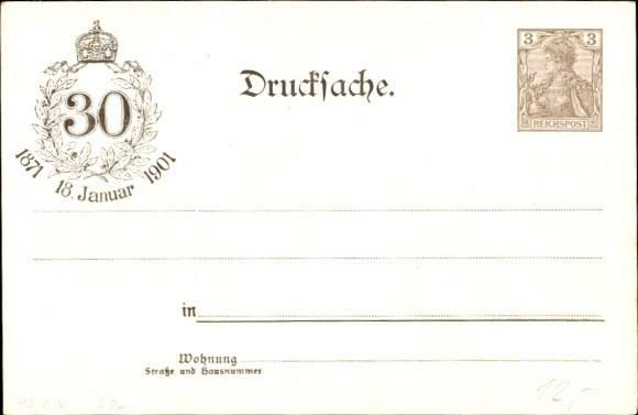 Postal stationery PC Versailles Yvelines, castle, place of the imperial proclamation in 1871, Kaiser Wilhelm I.