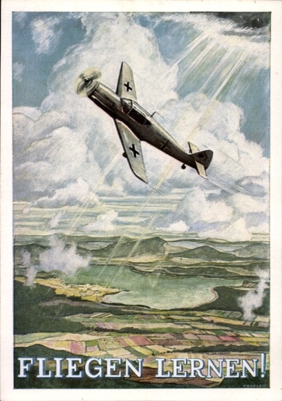 Artists Postcard Learn to Fly, NS Air Corps, NSFK, Military Aircraft, Air Force
