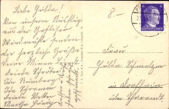 Postcard Dresden Gohlis, Gohlis Windmill