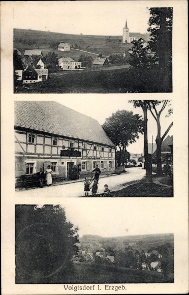 PC Voigtsdorf Dorfchemnitz in the Ore Mountains, town views, inn
