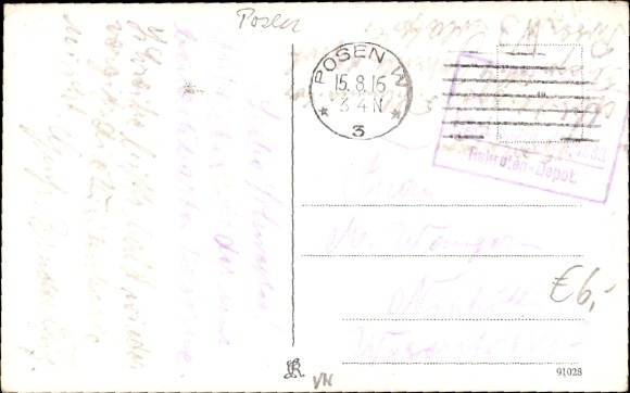 Postcard Poznań Posen, barracks of the Grenadier Regiment No. 6