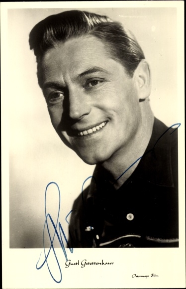 Postcard actor Gustl Gstettenbaur, Stark-Gstettenbaur, portrait, autograph