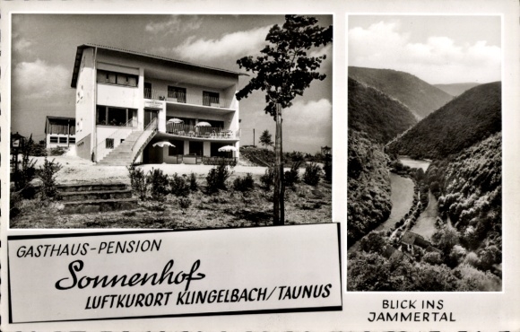 Postcard Klingelbach im Taunus, Gasthaus-Pension Sonnenhof, Jammertal
