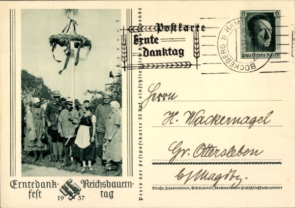 Ganzsachen Ak Erntedankfest, Reichsbauerntag 1937