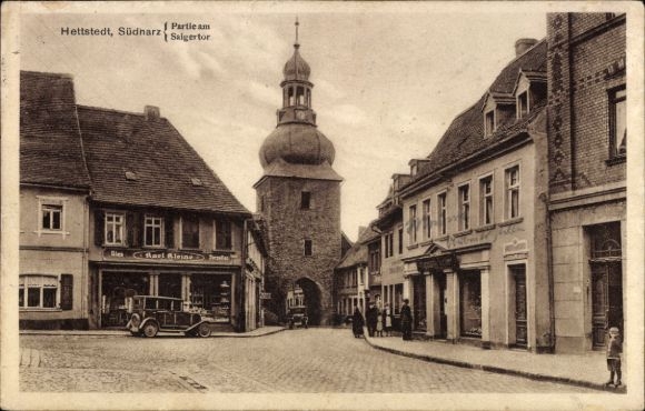 Ak Hettstedt im Südharz, Alte Stadtansicht, Salgertor,  Architektur, Straßenansicht