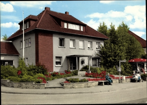 Postcard Westernkotten Erwitte in Westphalia, inn, bus stop