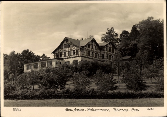 Ansichtkaart Reinhardtsdorf Schöna Saksisch Zwitserland, Wolfsberg Hotel, Hahn 13265