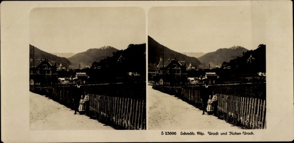 Stereo photo Bad Urach in the Swabian Alb Württemberg, Hohen-Urach