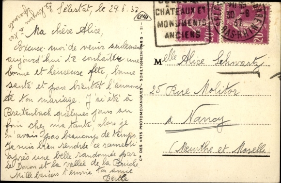 Postcard Sélestat Schlettstadt Alsace Bas Rhin, La Tour d&#39;Eau, Wasserturm