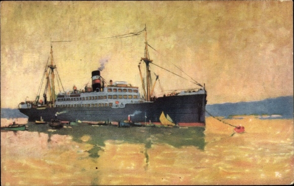 Ansichtkaart stoomboot Emil Kirdorf, Hugo Stinnes Linien