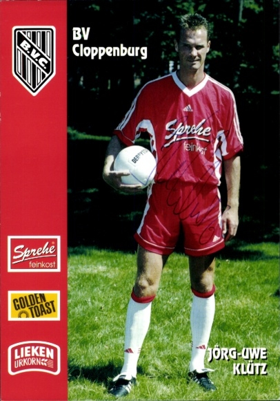 Autograph card footballer Jörg Uwe Cloppenburg, BV Cloppenburg, autograph