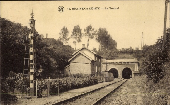 Postcard Braine le Comte Wallonia Hainault, Le Tunnel, railway tracks