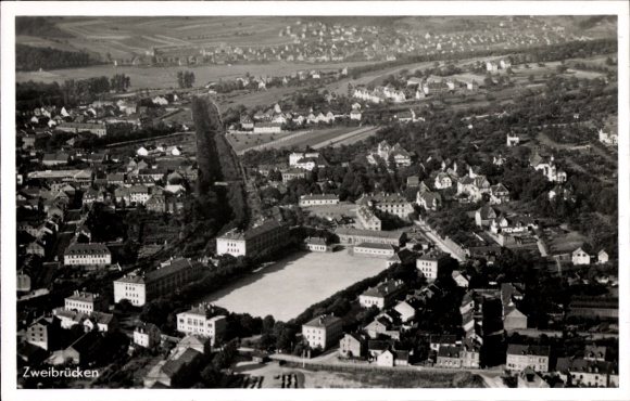 Postcard Zweibrücken in der Pfalz, aerial photograph