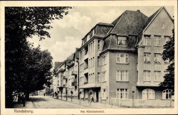 Postcard Rendsburg in Schleswig Holstein, small railway station