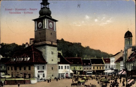 Ak Brașov Brassó Kronstadt Roemenië, stadhuis