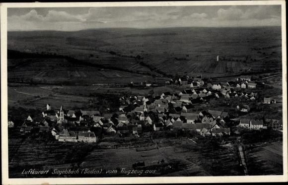 PC Siegelsbach in Baden, total view of the village, aerial photo