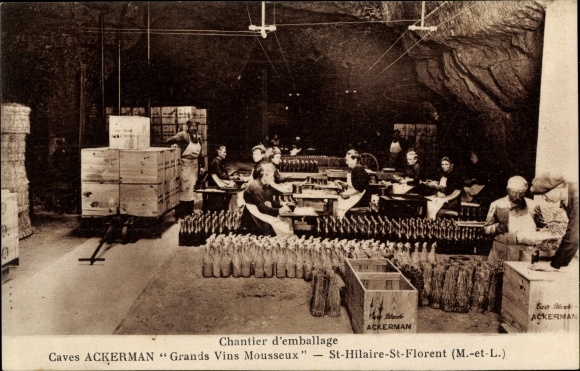 Postcard Saint Hilaire Saint Florent Maine et Loire, Packaging site, Ackerman Cellars, Great Wines