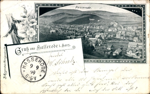 Passepartout Ak Hasserode Wernigerode im Harz, Gesamtansicht