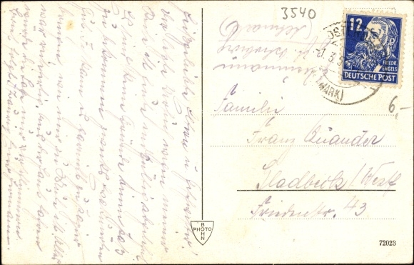 Postcard Osterburg in the Altmark, market, advanced school