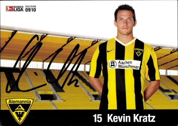 Autogrammkarte Fußballer Kevin Kratz, Alemannia Aachen, Autogramm