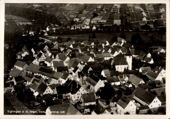 Postcard Siglingen Neudenau an der Jagst, aerial photograph