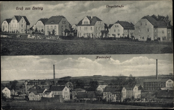 Postcard Bretnig Hauswalde Großröhrsdorf in Saxony, Ehrgottstrasse, Niederdorf
