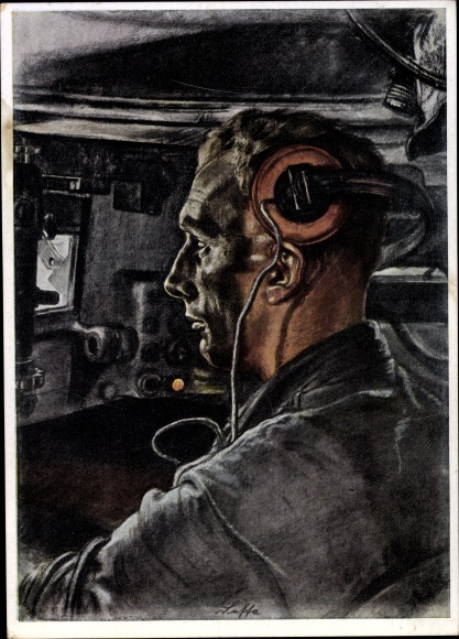 Artist PC Willrich, Wolfgang, tank driver, tank weapon, Wehrmacht, II. WW, VDA P1 R9 No.4