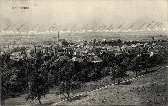 Postcard Grenchen Canton Solothurn, general view