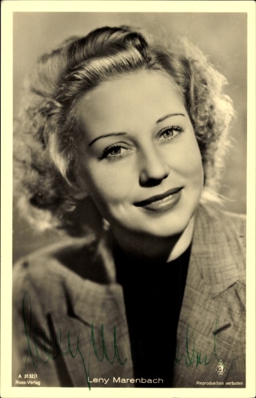 Postcard actress Leny Marenbach, Ross Verlag A 3132 1, portrait, autograph