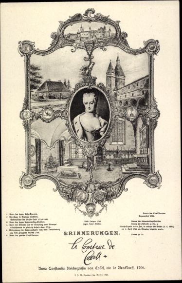 Postcard Stolpen in Sachsen, castle, portrait Anna Constantina Imperial Countess von Cosel