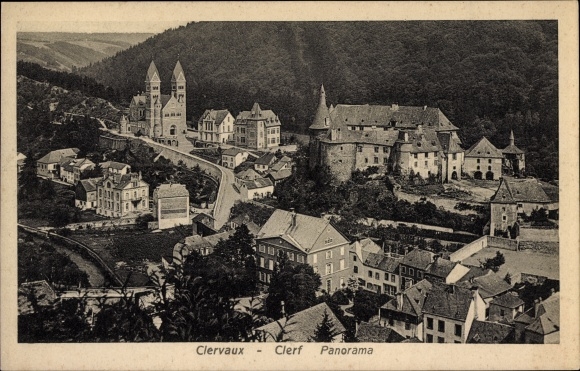Postcard Clervaux Clerf Luxemburg, view of the city, view of the town