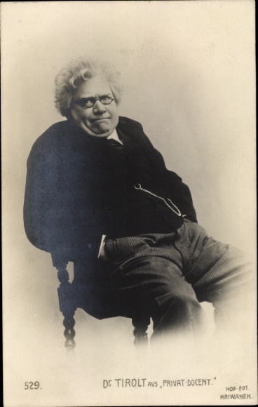Postcard Actor, portrait as Dr. Tirolt in Privat-Docent