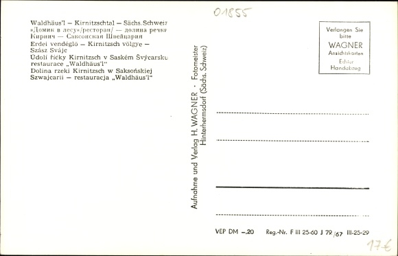 Postcard Sebnitz Sachsen, Gaststätte Waldhäusl, flags visitors States