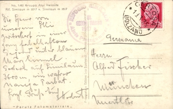 Postcard Vernago Vernagt Schnals Senales South Tyrol, Similaun Hut