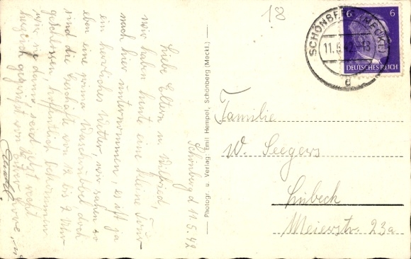 Postcard Schönberg in Mecklenburg, Schönberg, Lübecker Chaussee, town house, trees, architecture