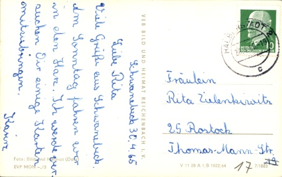 Postcard Schwanebeck Harz, HOG Ratskeller at Thälmannplatz, Str. der Freundschaft
