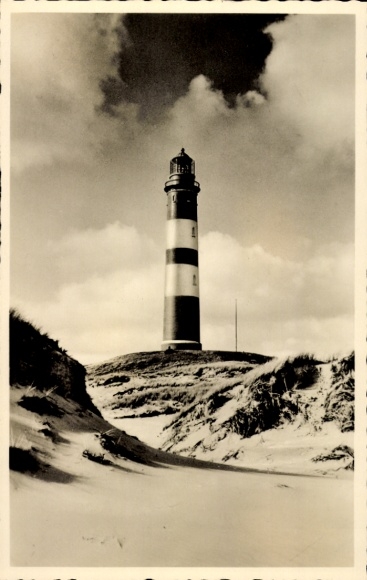 Postcard Island Amrum in North Friesland, lighthouse