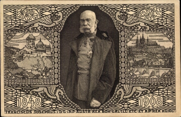 Ganzsachen Ak Kaiser Franz Joseph I., Porträt, Jubiläum 1908