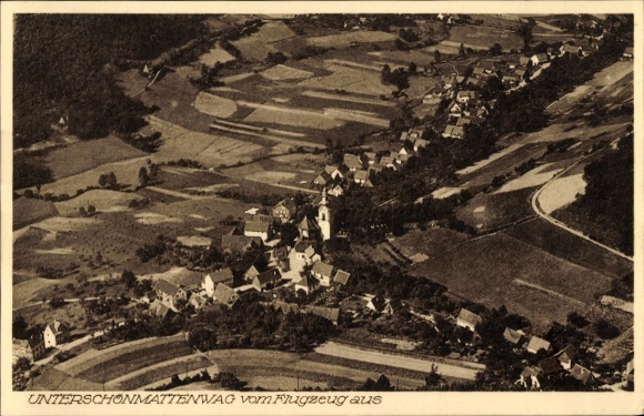 Postcard Unterschönmattenwag Unter Schönmattenwag Wald Michelbach in the Odenwald Hessen, aerial photograph
