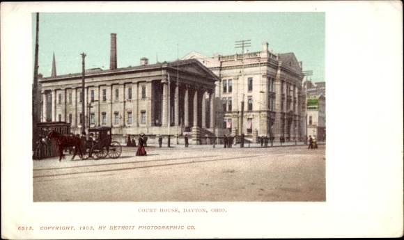 Ansichtkaart Dayton Ohio USA, gerechtsgebouw